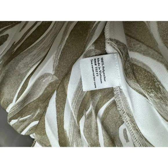 Nine West Pleated Midi Dress Size Large Greenish Brown Cream Zebra Print - Picture 6 of 7